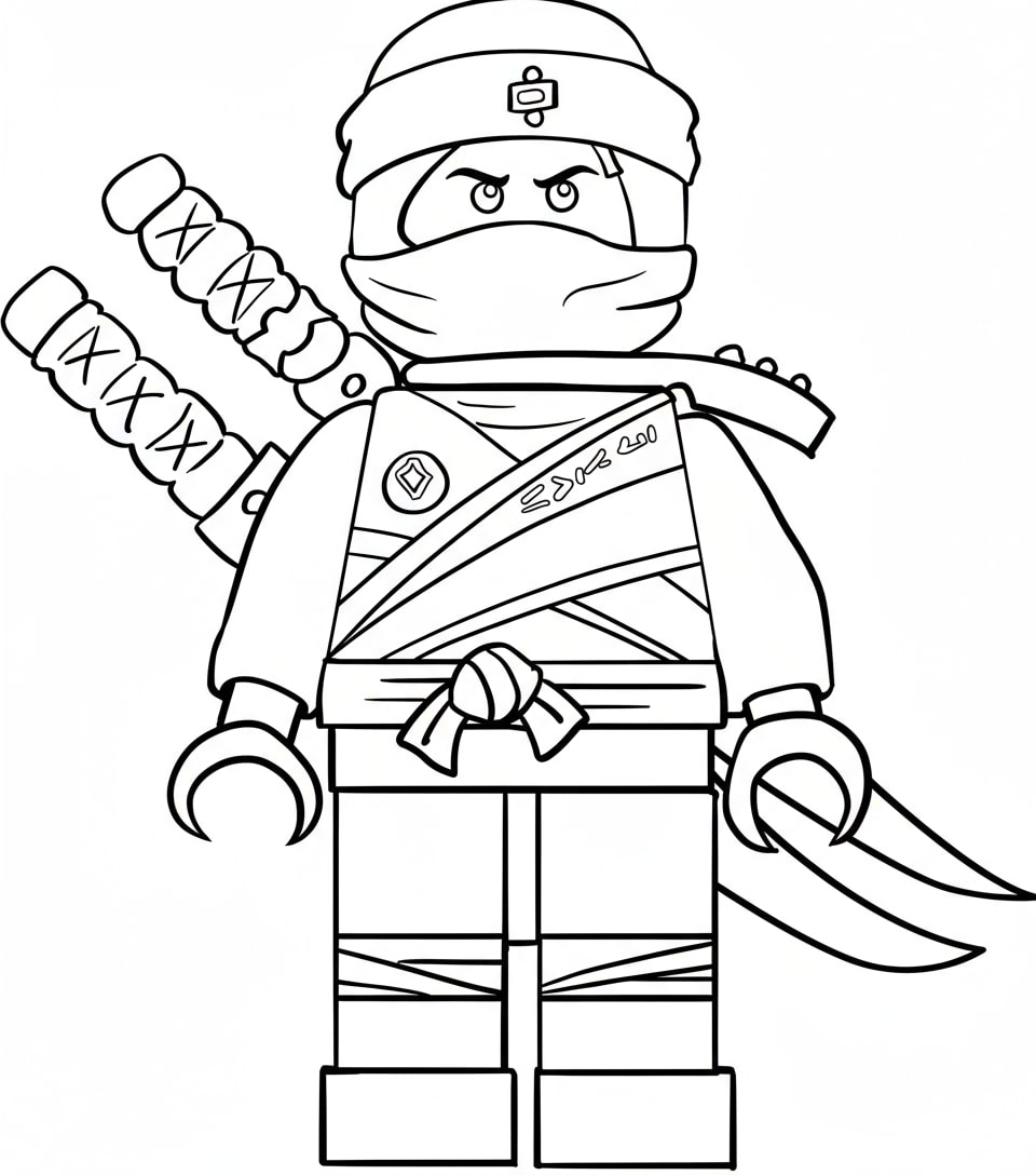 Ninjago Lloyd hai tay cầm kiếm đôi