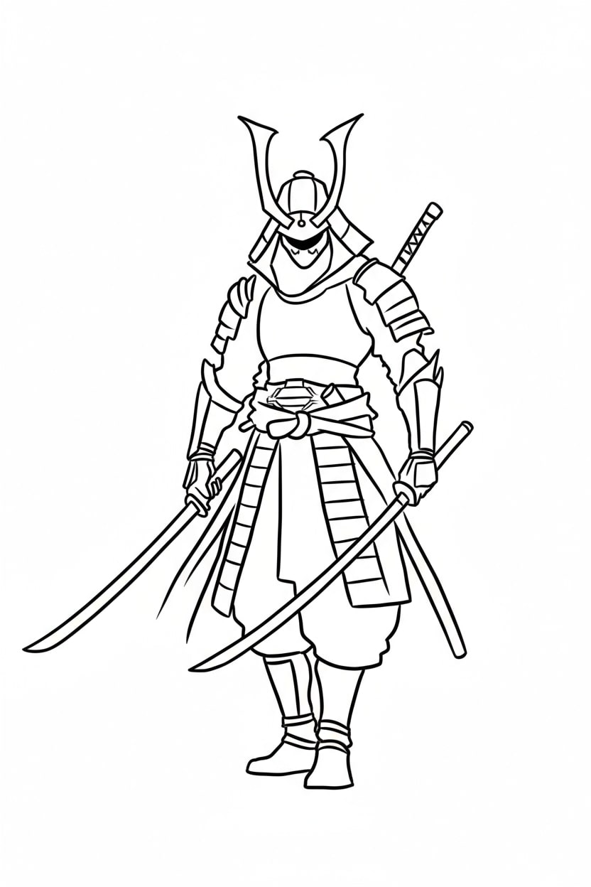 Ninja Samurai trong giáp chiến đấu