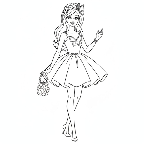 Tô Màu Búp Bê & Công chúa Barbie 2025 đẹp Lung Linh Cho Bé Gái