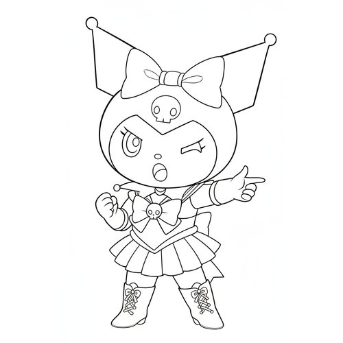 30+ Tranh Tô Màu Kuromi cực yêu Cho Bé Gái 2025