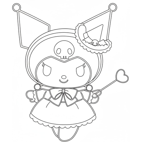 30+ Tranh Tô Màu Kuromi cực yêu Cho Bé Gái 2025