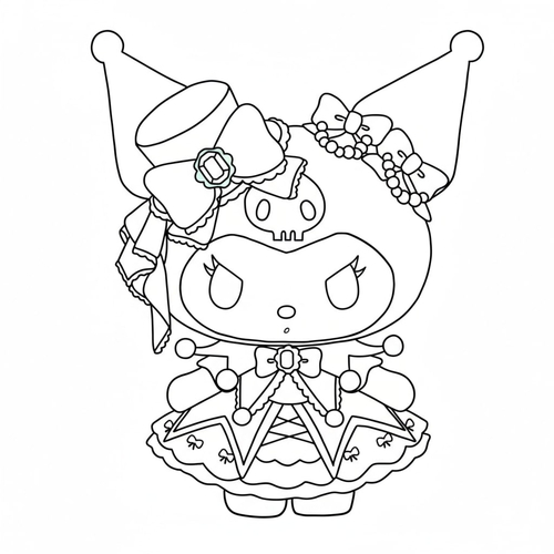 30+ Tranh Tô Màu Kuromi cực yêu Cho Bé Gái 2025