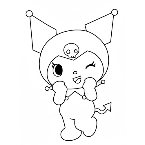 30+ Tranh Tô Màu Kuromi cực yêu Cho Bé Gái 2025