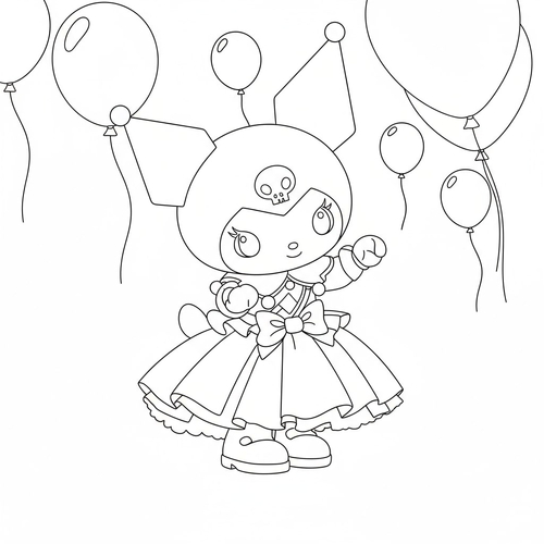 30+ Tranh Tô Màu Kuromi cực yêu Cho Bé Gái 2025