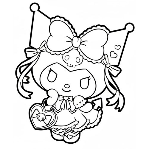 30+ Tranh Tô Màu Kuromi cực yêu Cho Bé Gái 2025