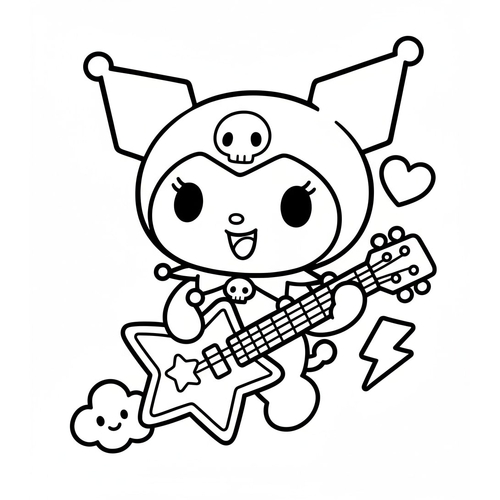 30+ Tranh Tô Màu Kuromi cực yêu Cho Bé Gái 2025