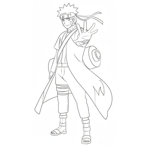 Tranh Tô Màu Naruto Lục Đạo – Naruto Cửu Vĩ Đẹp Ngầu Cho Bé Trai