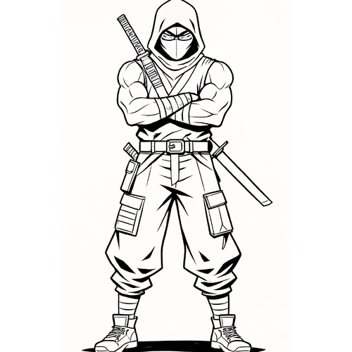 Tranh Tô Màu Ninja Siêu Ngầu Cho Bé Trai Thích Phiêu Lưu