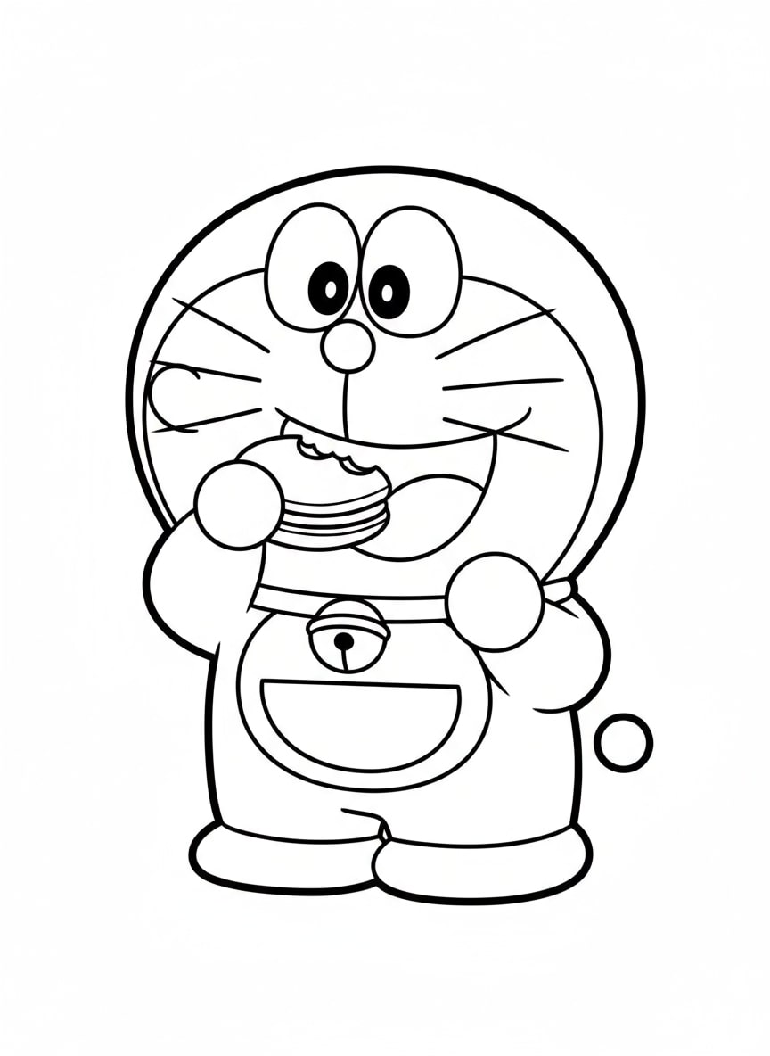 Doraemon ăn bánh rán ngọt ngào