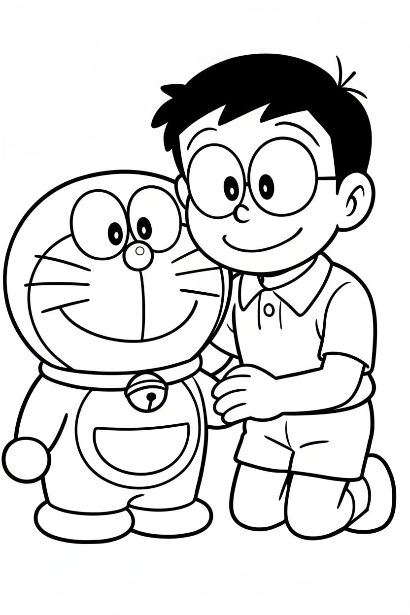 Doraemon và Nobita nói chuyện cùng nhau
