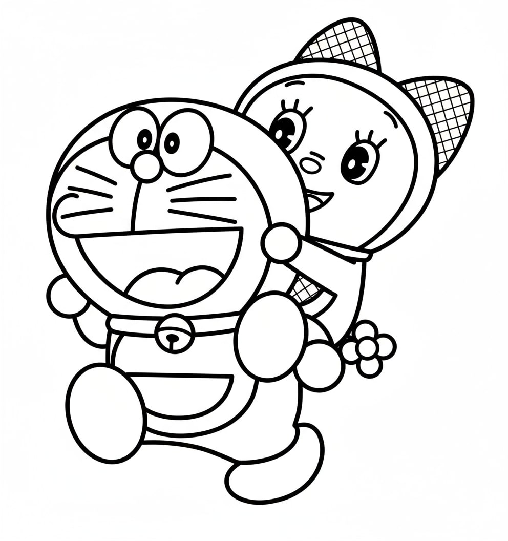 Tô Màu Doremon Và Doremi – Bộ Tranh Anh Em Mèo Máy Dễ Thương Cho Bé