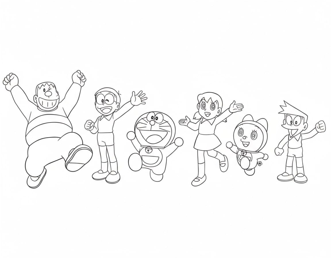 Cả nhóm Doraemon và bạn hô vang “Yeah!”