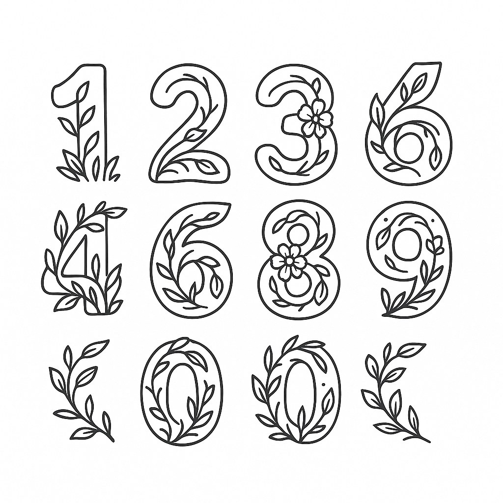 Tranh tô màu bảng chữ số cho bé học vui 2025