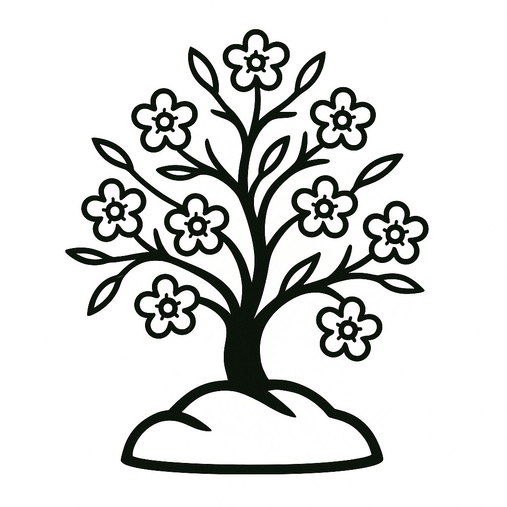 Cây mai phong cách tranh dân gian