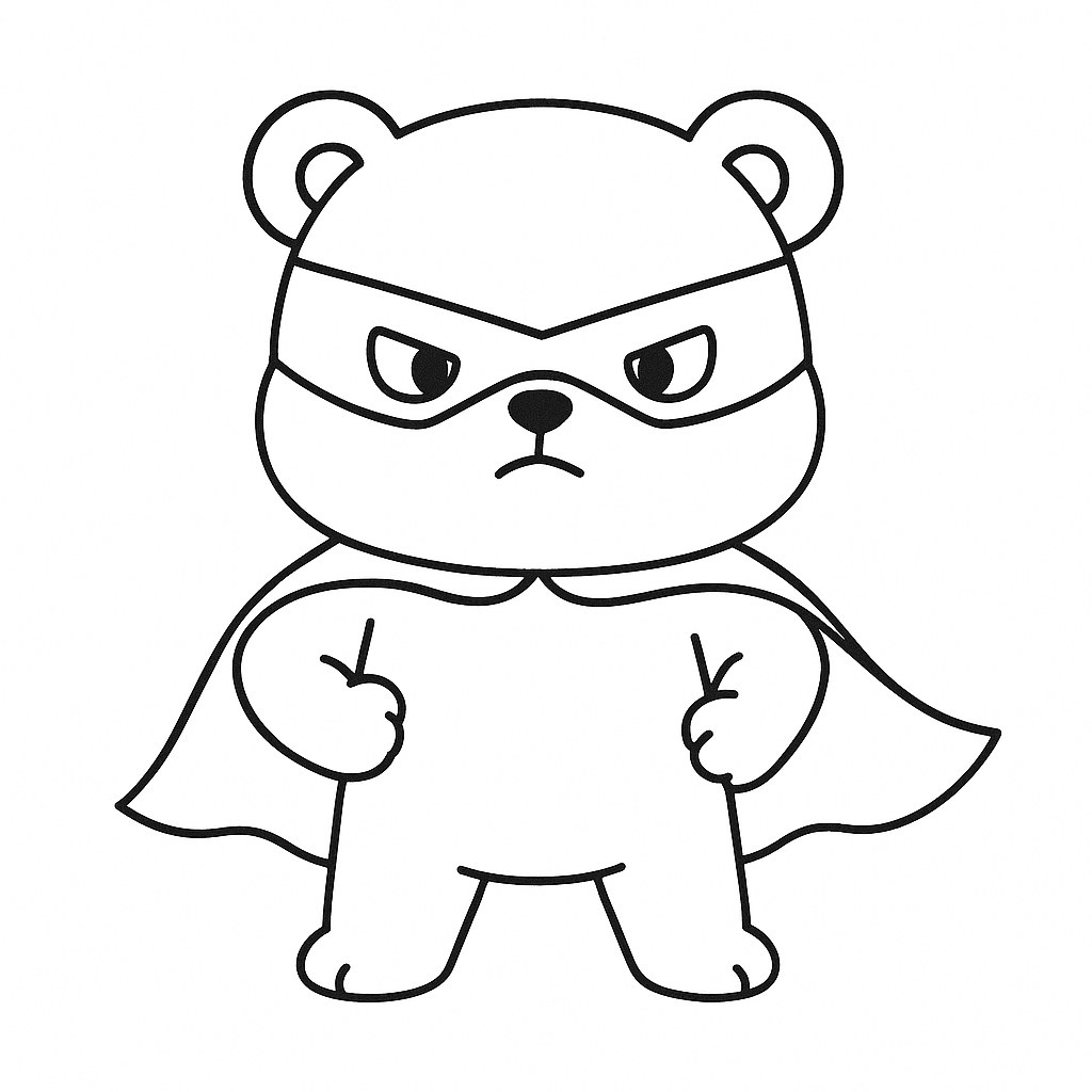 Tranh tô màu cho gấu dễ thương cho bé sáng tạo 2025