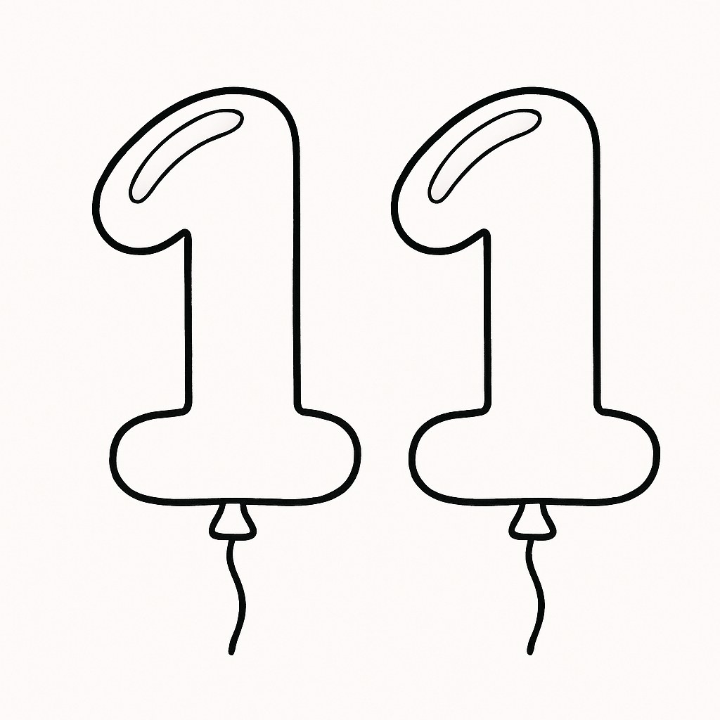 Số 11 bong bóng