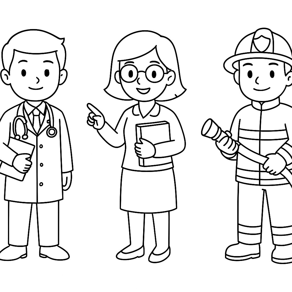 Tô màu các nghề nghiệp