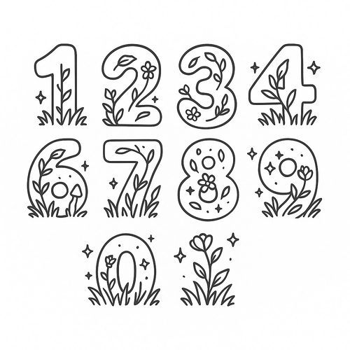 Tranh tô màu bảng chữ số cho bé học vui 2025