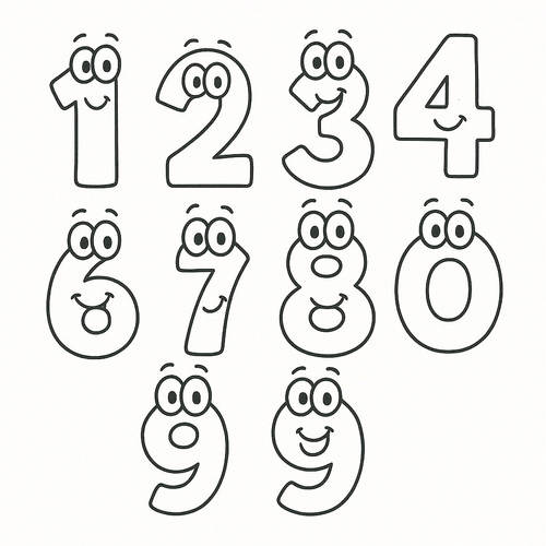 Tranh tô màu bảng chữ số cho bé học vui 2025