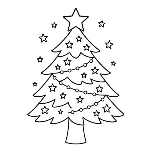Tranh Tô Màu Cây Thông Noel Tô Màu Cho Bé Năm 2025
