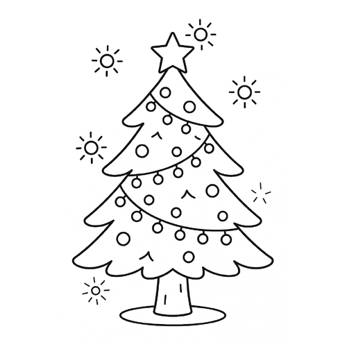 Tranh Tô Màu Cây Thông Noel Tô Màu Cho Bé Năm 2025