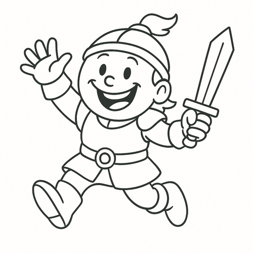 Tô màu chiến binh nụ cười cho bé sáng tạo 2025