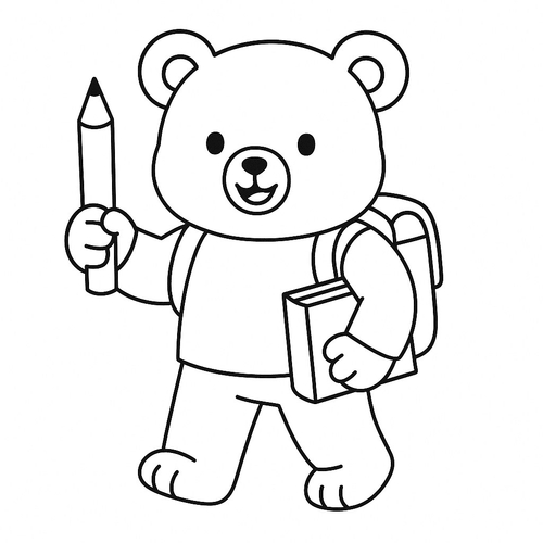 Tranh tô màu cho gấu dễ thương cho bé sáng tạo 2025