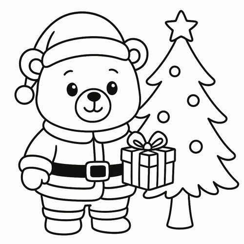 Tranh tô màu cho gấu dễ thương cho bé sáng tạo 2025