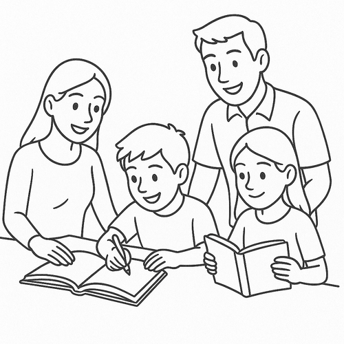 Tô màu người thân trong gia đình cho bé ý nghĩa 2025