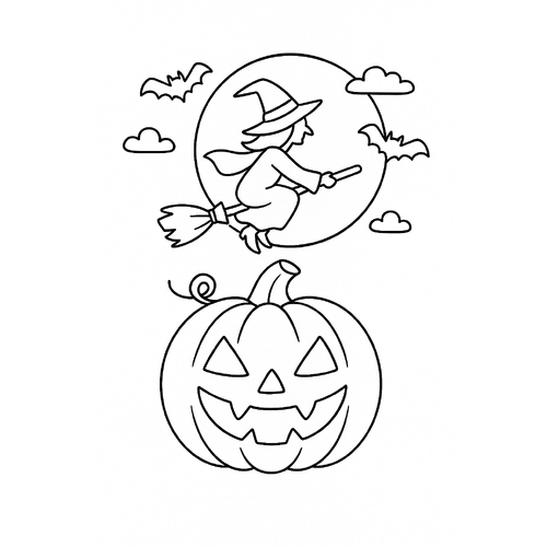 Halloween tô màu cho bé – Hình tô màu Halloween đẹp