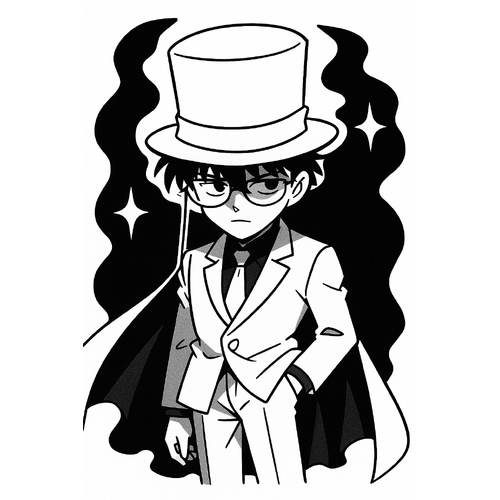 Tranh Tô Màu Kaito Kid Cho Bé Năm 2025