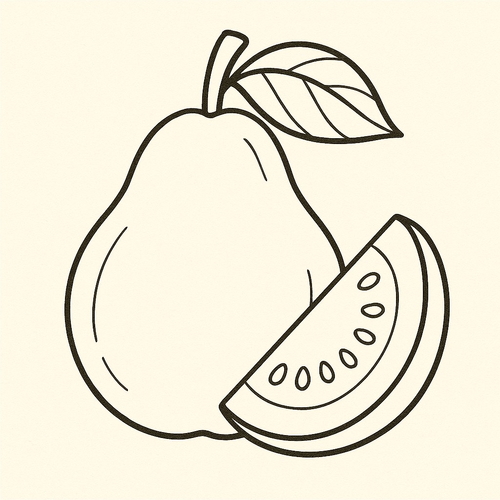 Tô màu quả ổi cho bé sáng tạo học tập vui nhộn 2025