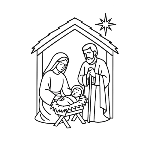 Tranh tô màu Chúa Giáng Sinh cho bé đẹp ý nghĩa 2025