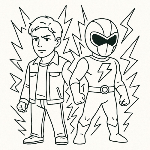 Tô màu siêu nhân điện long cho bé sáng tạo 2025