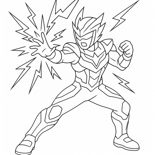 Tô màu siêu nhân điện long cho bé sáng tạo 2025