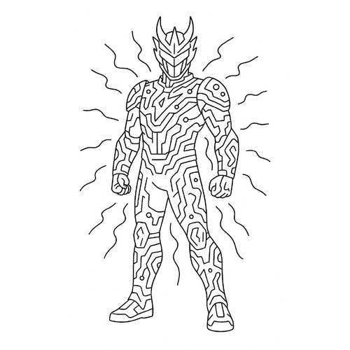 Tô màu siêu nhân điện long cho bé sáng tạo 2025