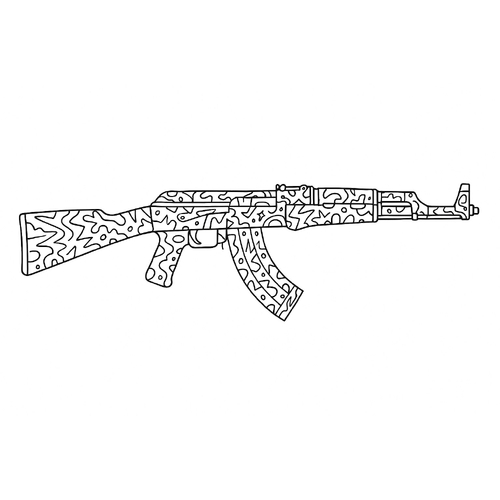 Tranh tô màu súng ak cho bé sáng tạo cực đẹp 2025