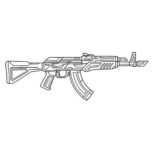 Tranh tô màu súng ak cho bé sáng tạo cực đẹp 2025