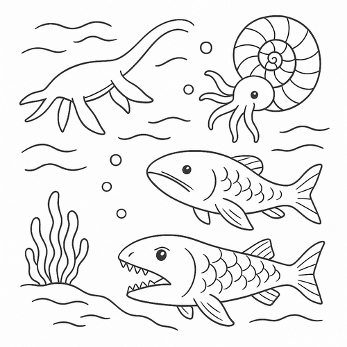 Tranh tô màu động vật dưới nước cho bé sáng tạo 2025