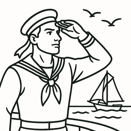 Tranh tô màu thủy thủ cho bé đẹp và dễ thương 2025