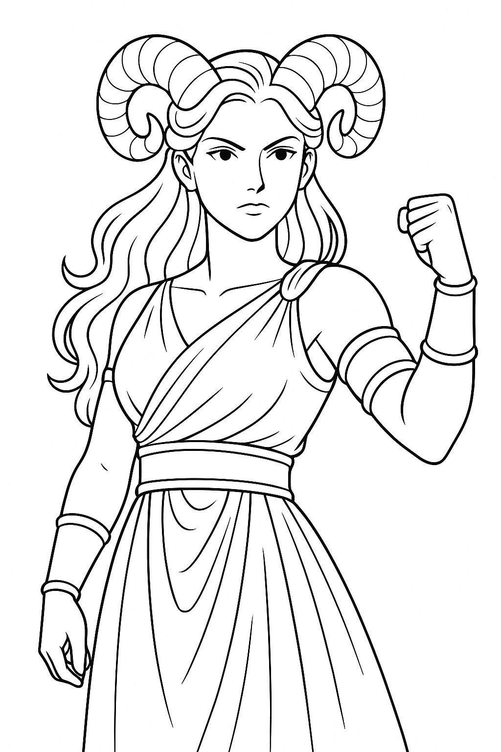 Tranh tô màu cung Bạch Dương cho bé sáng tạo 2025