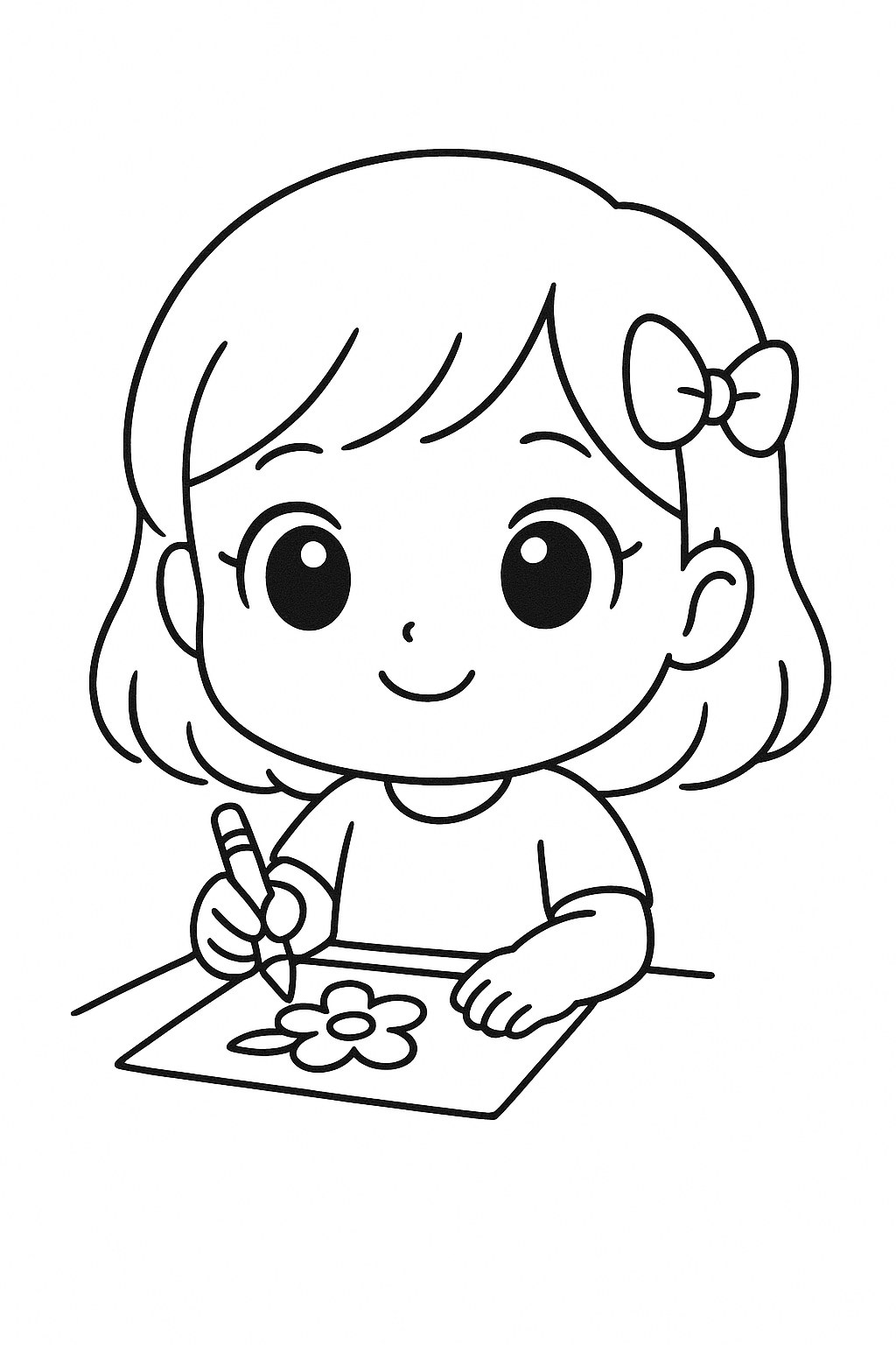 Bé Bún tô màu phong cách chibi