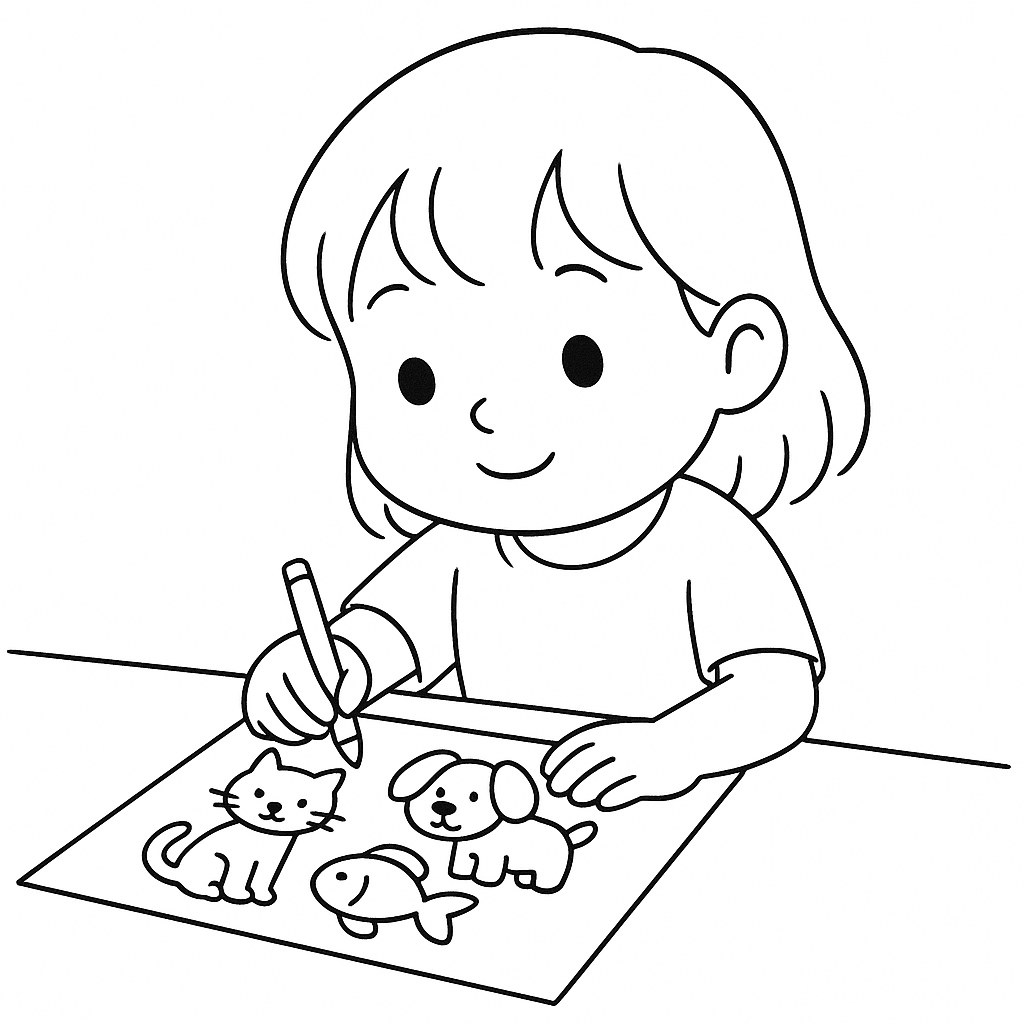 Bé Bún tập tô màu dễ thương cho bé sáng tạo 2025