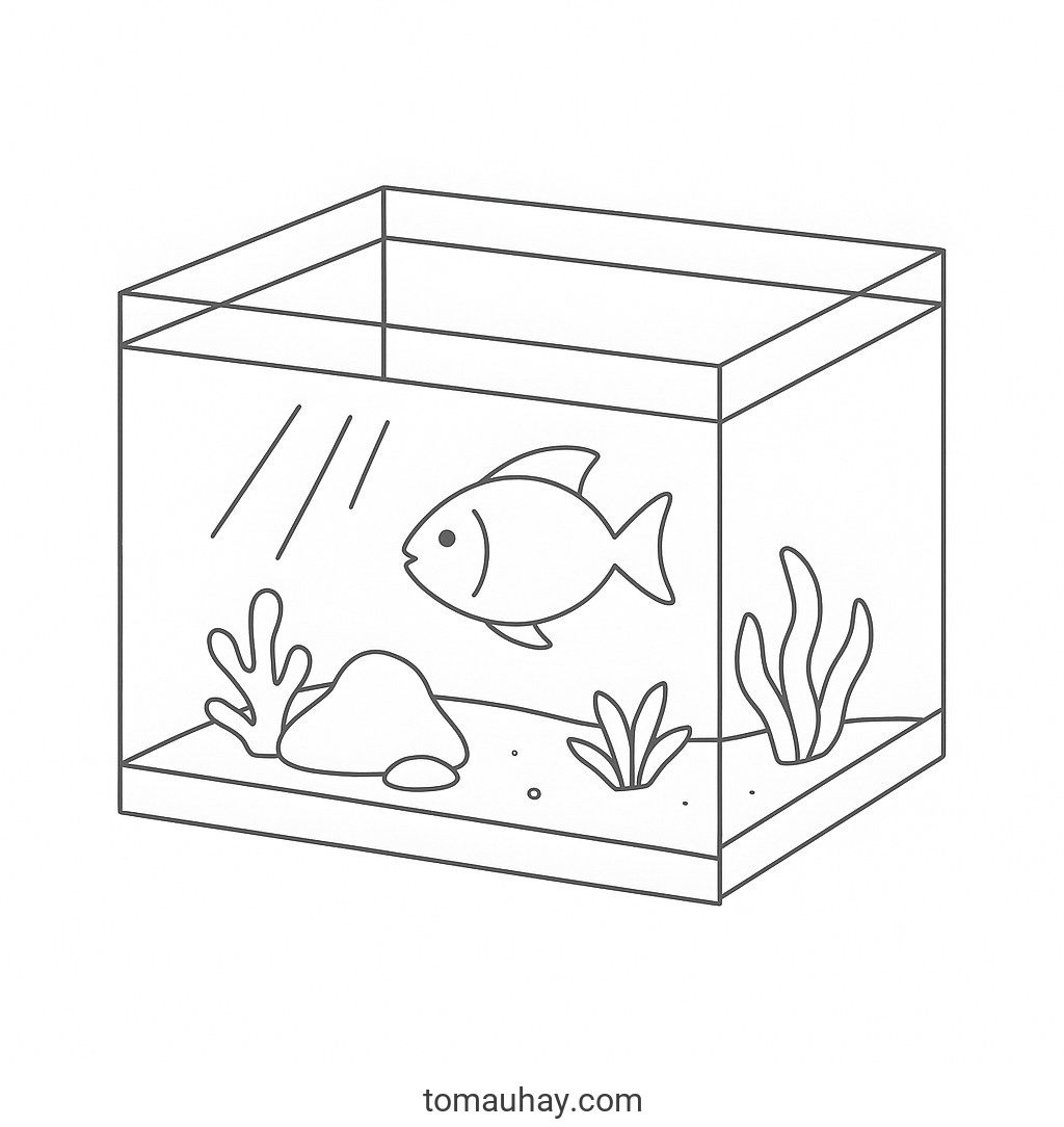 Tranh tô màu bể cá cho bé 2026 – Hình tô màu đẹp dễ tải - Bể cá hiện đại