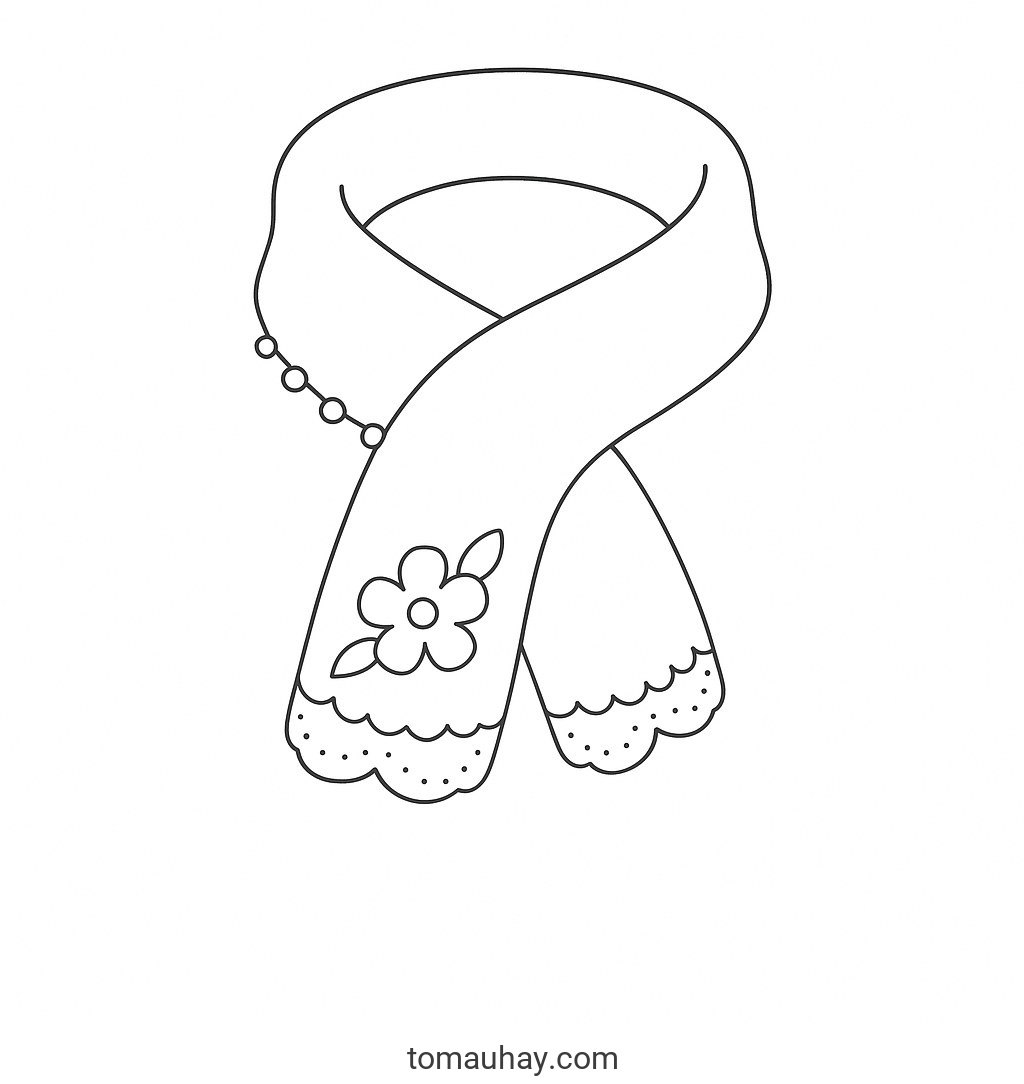 Tranh tô màu chiếc khăn cho bé 2026 – Hình tô màu dễ thương - Chiếc khăn công chúa