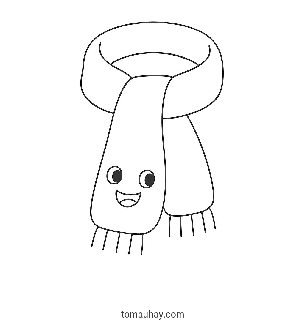 Tranh tô màu chiếc khăn cho bé 2026 – Hình tô màu dễ thương - Chiếc khăn hoạt hình