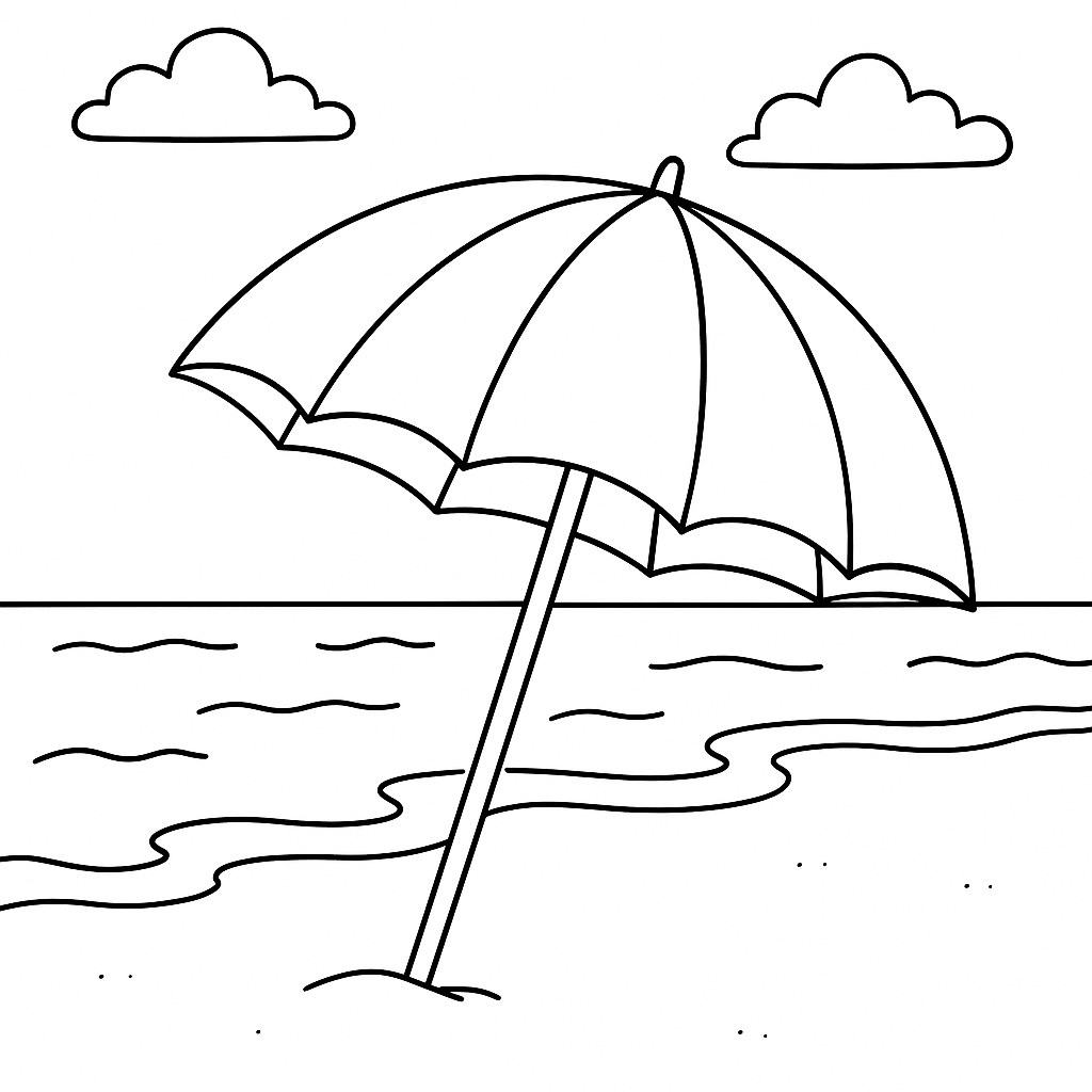 Chiếc ô trên bãi biển