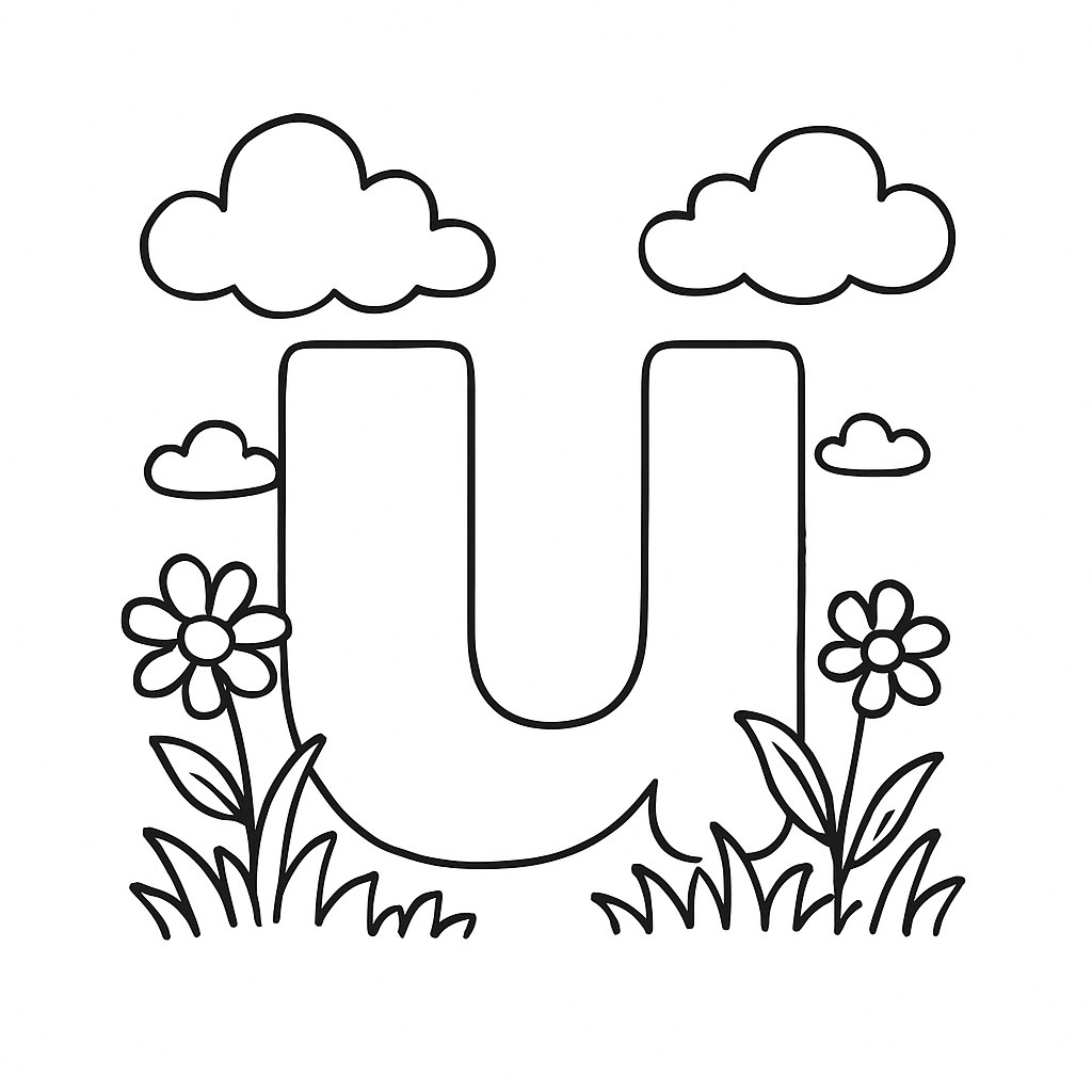 Tranh tô màu chữ ư cho bé 2025 dễ thương và bổ ích