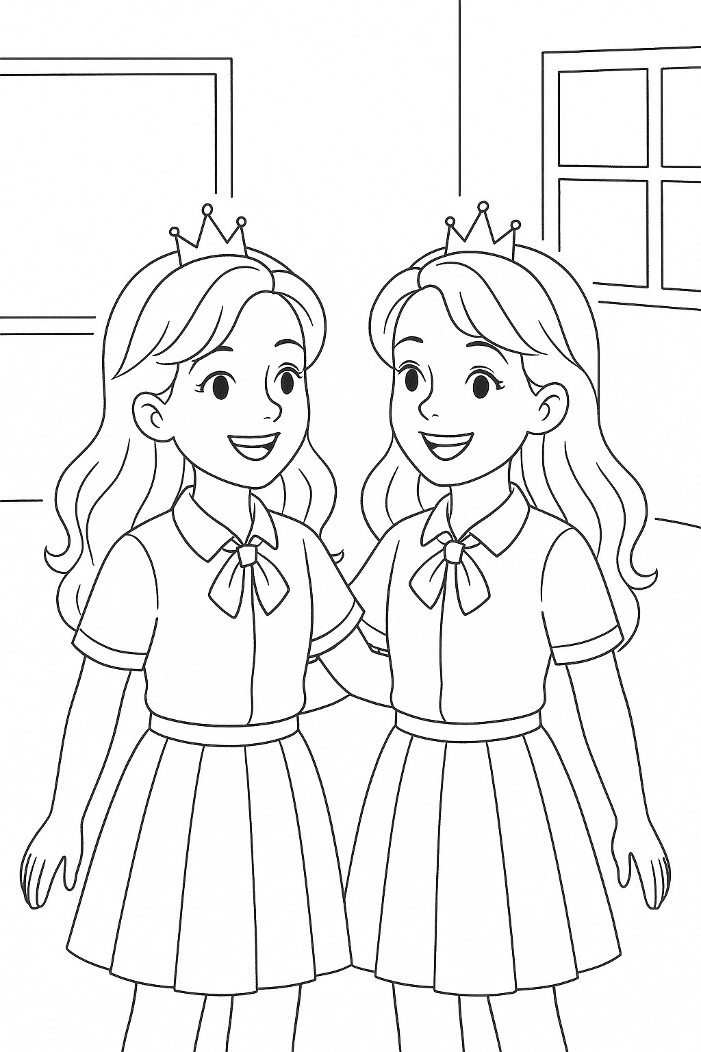 Công chúa sinh đôi học sinh