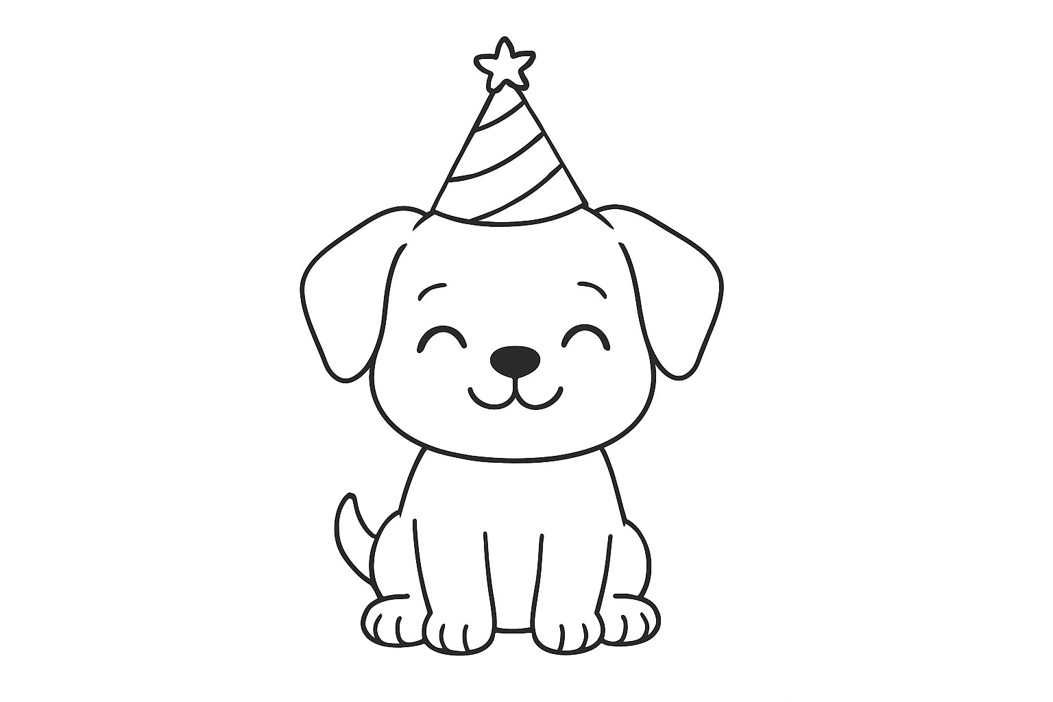 Cún đội mũ sinh nhật